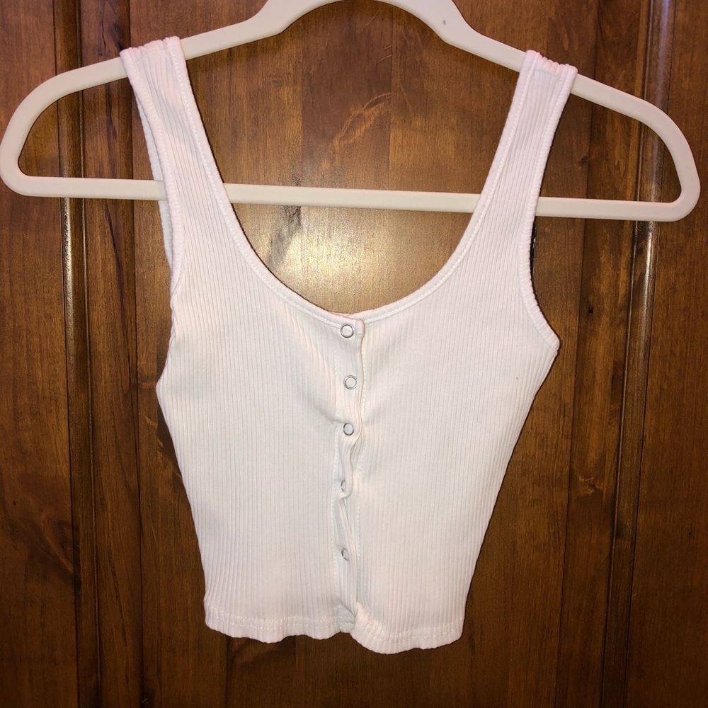 Button up cropped tank top